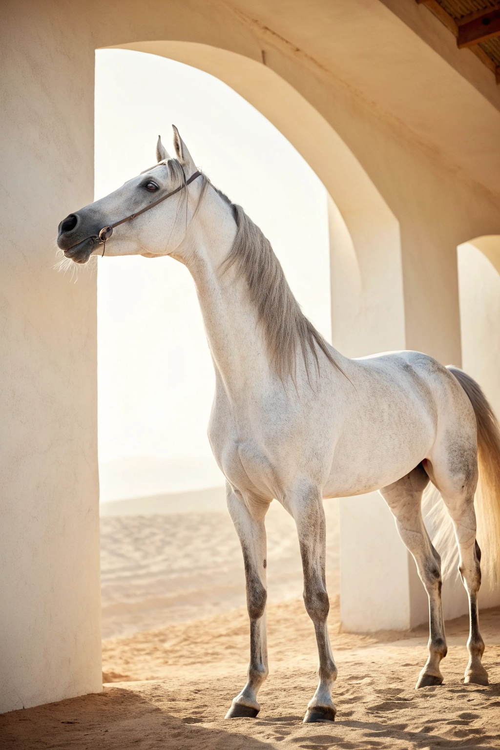 Majestic Arabian horse portrait in a luxury editorial style
